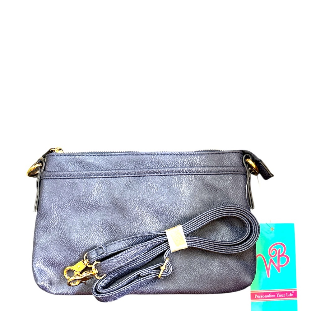 NWT WB Personalize Your Life Vegan Leather Navy Crossbody Bag